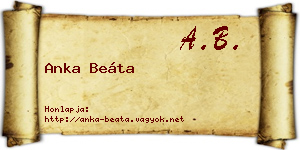 Anka Beáta névjegykártya